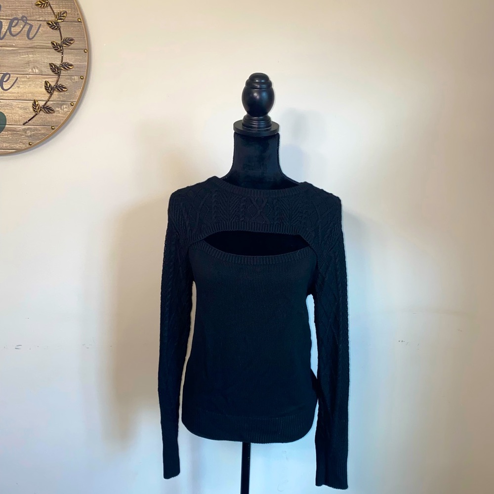 HOT Peek-A-Boo Black Sweater from Design365